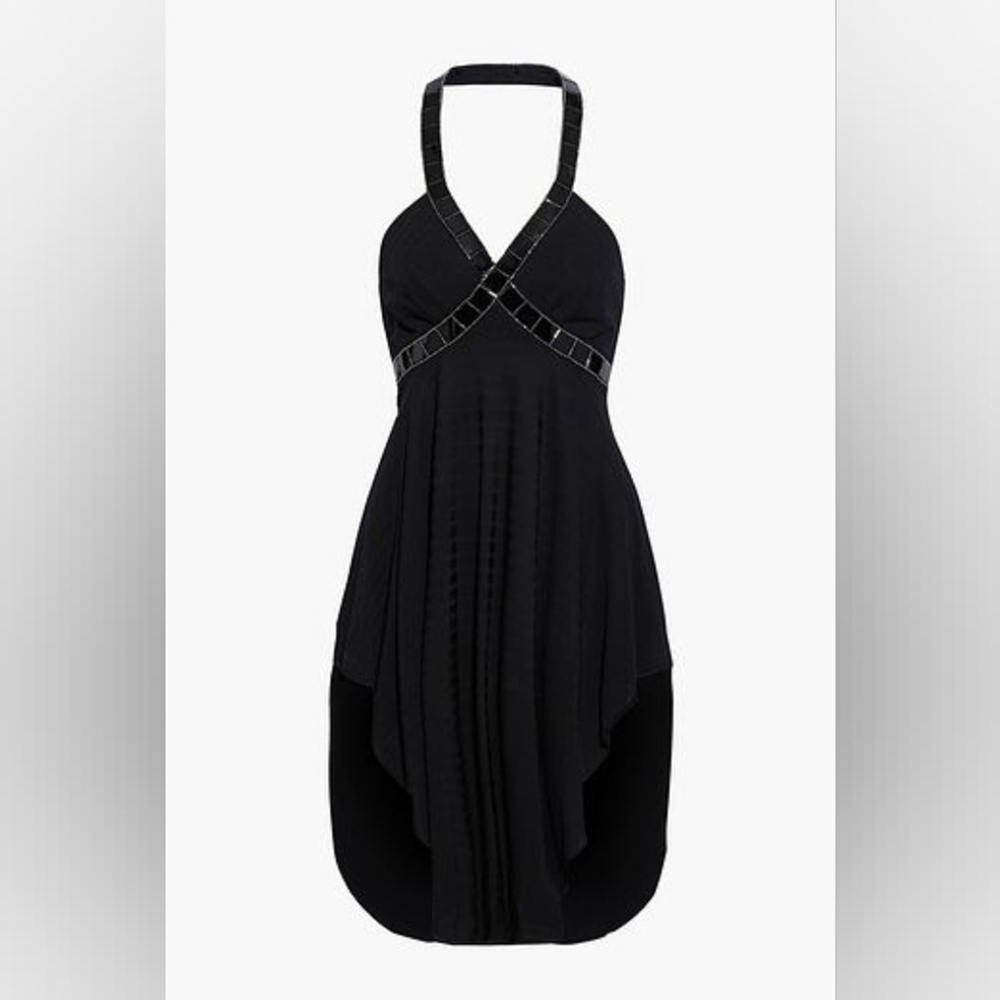 $1112 JUST CAVALLI Embellished Halter Neck Mini Dress Size IT44 US8
